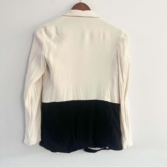 Petticoat Alley Color Blocked Lightweight Blazer w One Button Rayon Viscose S - Picture 5 of 8